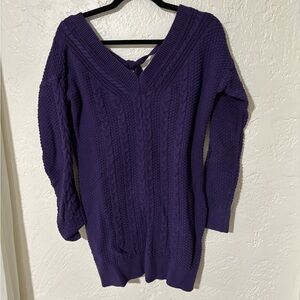 Abercrombie & Fitch Deep Purple V-Neck Sweater